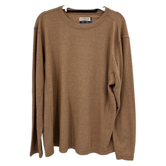 Magellan Thermal Shirt Size XL Brown Long Sleeve Waffle Knit Rugged Warm Grandpa - Picture 1 of 14